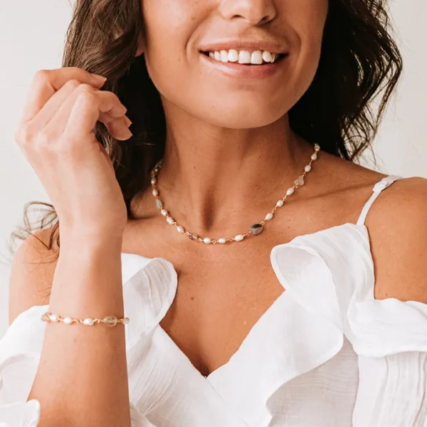 rosary pearls and quartz