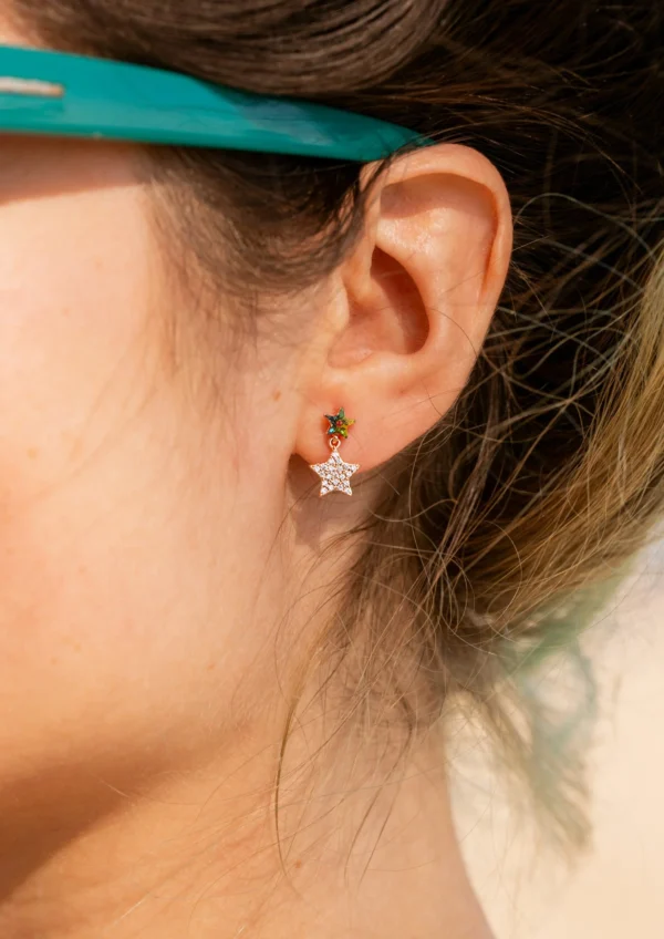 auskarai žvaigždutė su swarowski