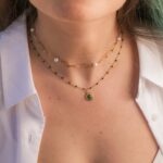 stikliniai perlai malachitas