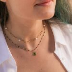 stikliniai perlai malachitas