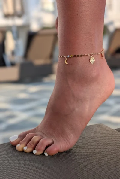 kojos apyranke paauksuota rose gold