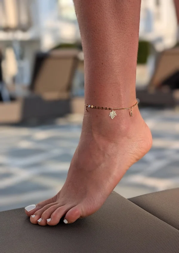 kojos apyranke paauksuota rose gold