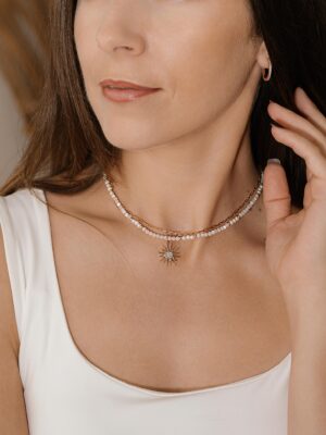 kriaukle perlai hematitas grandinele